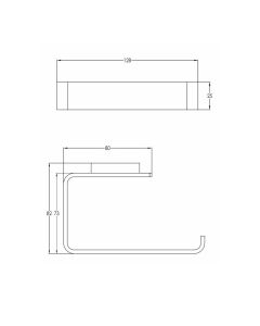 Hix Toilet Paper Holder Brushed Black