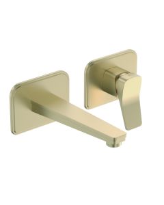 Hix Wall Mounted Basin Mixer Brass