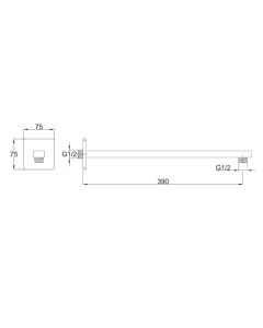 Hix Wall Mounted Shower Arm Brushed Black