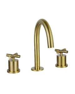 Solex 3 Hole Deck Mounted Basin Mixer Brass