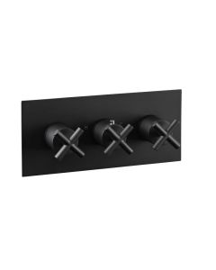 Solex 3 Way 3 Handle Shower Valve Black