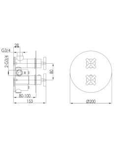 Solex Round Thermostatic Shower Valve Chrome