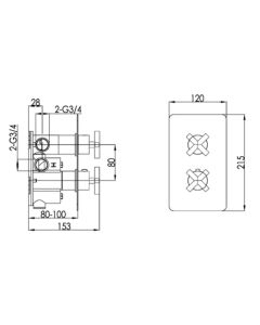 Solex 3 Way Thermostatic Shower Valve Chrome