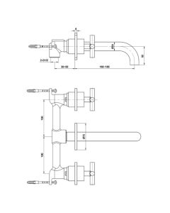 Solex Wall Mounted Basin Mixer Brass
