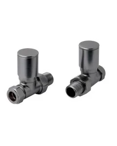 JTP Straight Radiator Valves Brushed Black