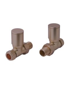 JTP Straight Radiator Valves Brushed Bronze