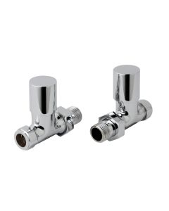 JTP Straight Radiator Valves Chrome 