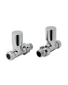 JTP Straight Radiator Valves Chrome 