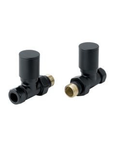 JTP Straight Radiator Valves Matt Black