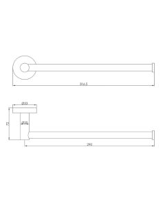 VOS 300mm Towel Rail Matt Black
