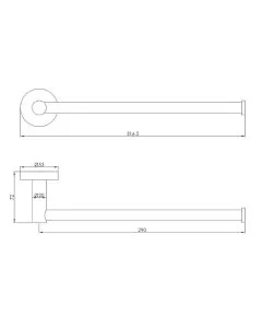 VOS 300mm Towel Rail Matt Black
