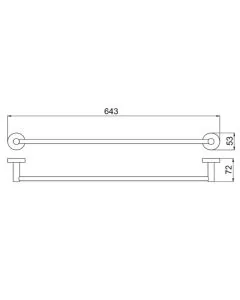 VOS 600mm Towel Rail Brushed Brass