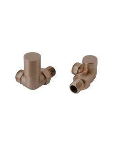JTP VOS Corner Radiator Valves Brushed Bronze