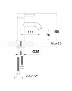VOS Single Lever Basin Mixer Bronze