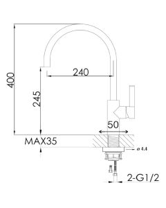 VOS Kitchen Sink Mixer Tap Chrome