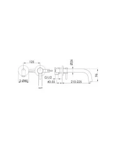 VOS Single Lever Wall Basin Mixer Bronze