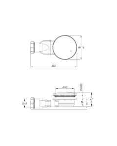 VOS Slim Shower Waste Matt Black