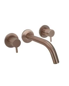 VOS 3 Hole Wall Basin Mixer Bronze