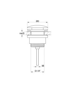 VOS Universal Basin Waste Brushed Brass