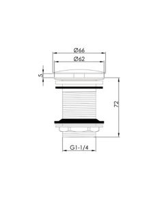 VOS Unslotted Basin Waste Matt Black