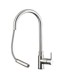 Zecca Pull-Out Sink Mixer Tap Stainless Steel