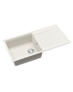 Kameo Smart Single Bowl And Drainer Blizzard