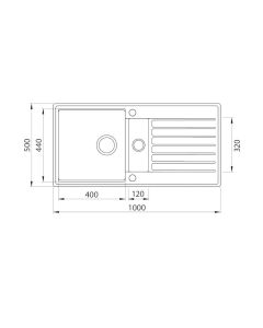 Kameo Smart 1.5 Bowl And Drainer Nude