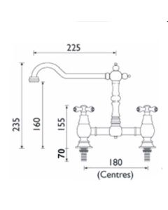 Colonial Bridge Sink Mixer