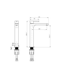 Kio Tall Basin Mixer Chrome