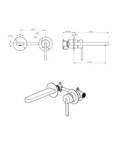 Kio Wall Mounted Basin Mixer Chrome