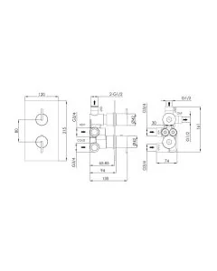 Kio 2-Way Thermostatic Shower Chrome