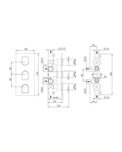 Kio 2-Way Thermostatic Shower Chrome
