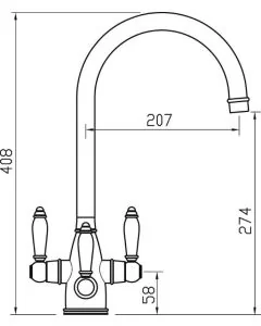 Krypton Tri-Spa Filter Tap with Swivel Spout Brushed Bronze