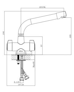 CT1 Quarter Turn Monobloc Kitchen Sink Mixer
