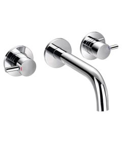Levo Three Hole Wall Basin Mixer