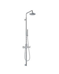 Levo Thermostatic Shower Pole with Shower Head and Body Jets