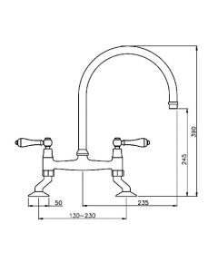 Ludlow Bridge Kitchen Mixer Tap Chrome