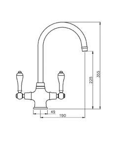 Ludlow Monobloc Kitchen Mixer Tap Chrome