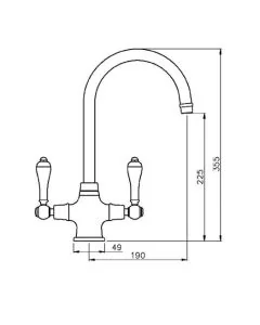 Ludlow Monobloc Kitchen Mixer Tap Chrome