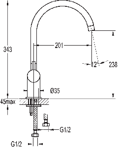 Flova Levo Two Handle Kitchen Mixer