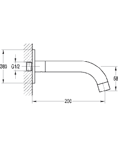 Levo Basin / Bath Spout 200mm