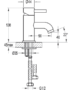 Levo Small Basin Mixer