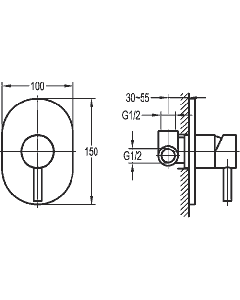 Levo Concealed Manual Shower Valve