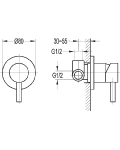 Levo Concealed Manual Valve (Round plate)
