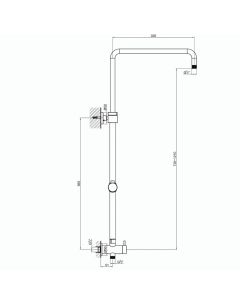 Levo Riser Rail with Diverter and Wall Outlet