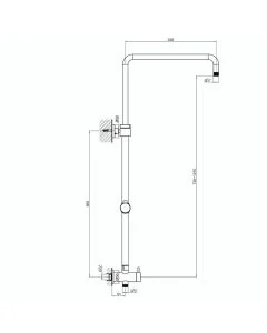 Levo Riser Rail with Diverter and Wall Outlet