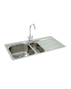 Carron Phoenix Maui 150 1.5 Bowl RHD Inset Sink Stainless Steel