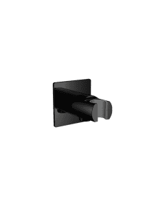 Square Wall Outlet With Handset Holder Matt Black
