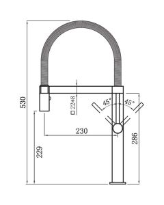 Meridian Single Flow Monobloc Chrome & Black Spout