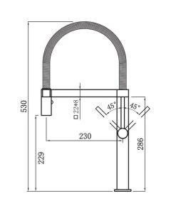 Meridian Single Flow Monobloc Chrome & Black Spout